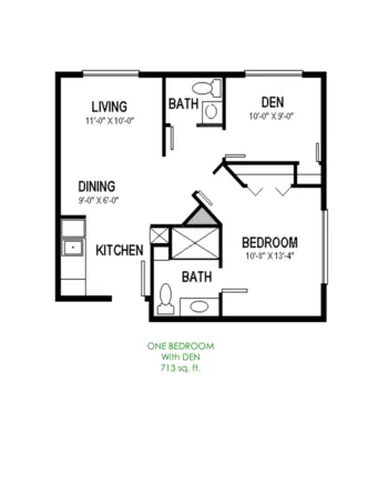 Floorplan of The Mill Street Residence, Assisted Living, Fergus Falls, MN 2