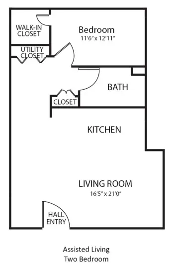 Floorplan of The Waterford at Woodbridge, Assisted Living, Plattsmouth, NE 3