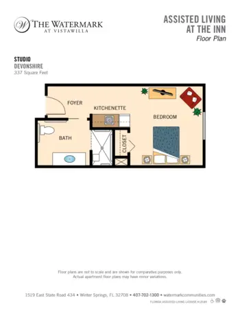 Floorplan of The Watermark at Vistawilla, Assisted Living, Winter Springs, FL 1