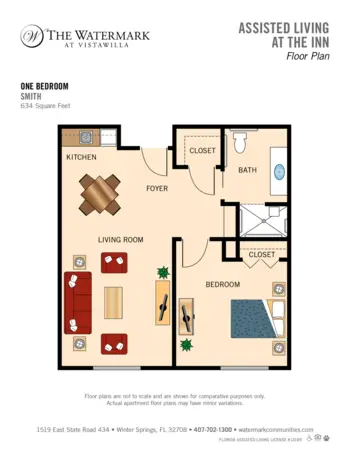 Floorplan of The Watermark at Vistawilla, Assisted Living, Winter Springs, FL 2