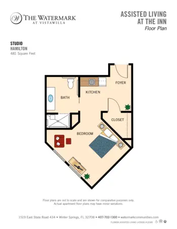Floorplan of The Watermark at Vistawilla, Assisted Living, Winter Springs, FL 3