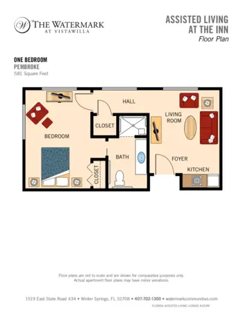 Floorplan of The Watermark at Vistawilla, Assisted Living, Winter Springs, FL 4