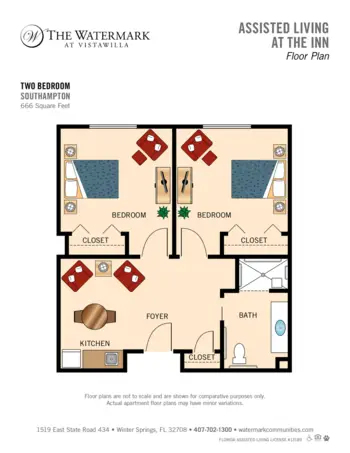 Floorplan of The Watermark at Vistawilla, Assisted Living, Winter Springs, FL 6