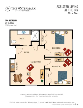 Floorplan of The Watermark at Vistawilla, Assisted Living, Winter Springs, FL 7