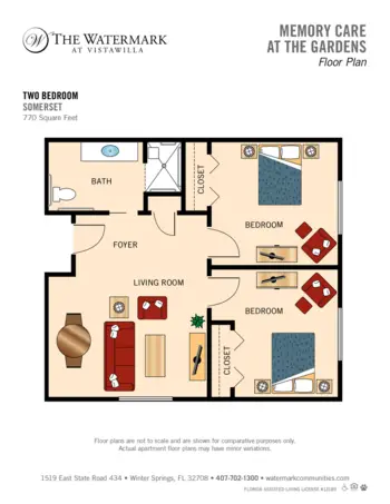 Floorplan of The Watermark at Vistawilla, Assisted Living, Winter Springs, FL 10