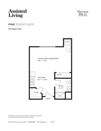 Floorplan of Vintage Hills, Assisted Living, Memory Care, Ankeny, IA 1
