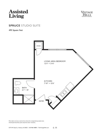 Floorplan of Vintage Hills, Assisted Living, Memory Care, Ankeny, IA 2