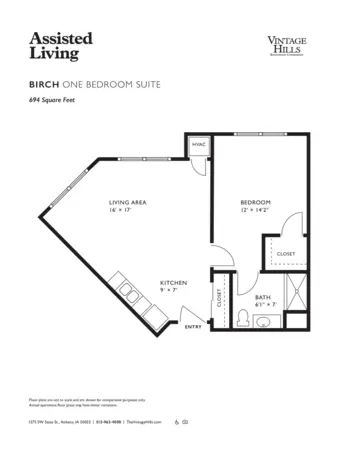 Floorplan of Vintage Hills, Assisted Living, Memory Care, Ankeny, IA 4