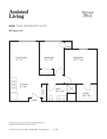 Floorplan of Vintage Hills, Assisted Living, Memory Care, Ankeny, IA 8