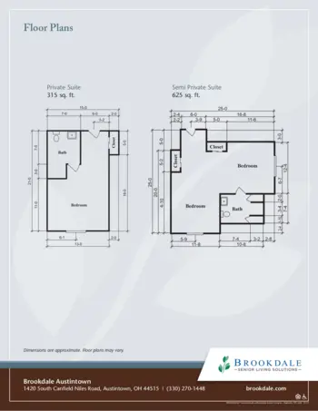 Floorplan of Brookdale Austintown, Assisted Living, Austintown, OH 1