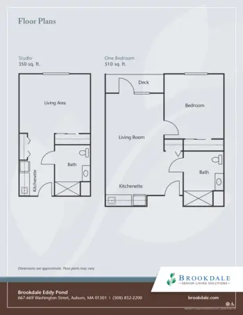 Floorplan of Brookdale Eddy Pond West, Assisted Living, Auburn, MA 1