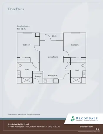 Floorplan of Brookdale Eddy Pond West, Assisted Living, Auburn, MA 2