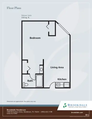 Floorplan of Brookdale Henderson, Assisted Living, Henderson, TX 3