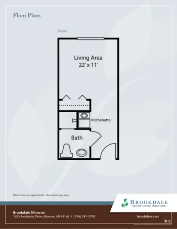Floorplan of Brookdale Monroe, Assisted Living, Monroe, MI 1