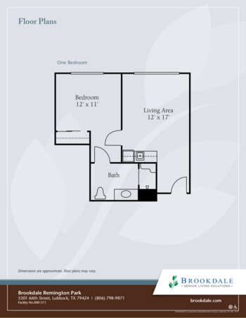 Floorplan of Brookdale Remington Park, Assisted Living, Lubbock, TX 2