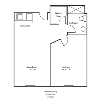 Floorplan of Commonwealth Senior Living at Christiansburg, Assisted Living, Memory Care, Christiansburg, VA 1