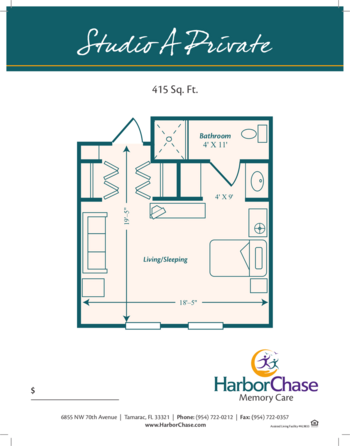 Floorplan of HarborChase of Tamarac, Assisted Living, Tamarac, FL 1