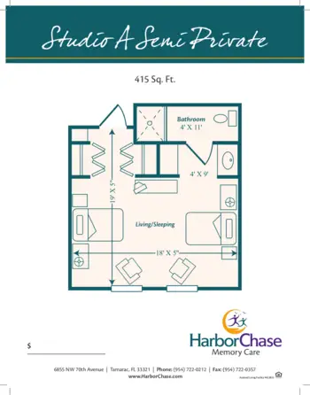 Floorplan of HarborChase of Tamarac, Assisted Living, Tamarac, FL 2