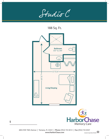 Floorplan of HarborChase of Tamarac, Assisted Living, Tamarac, FL 3