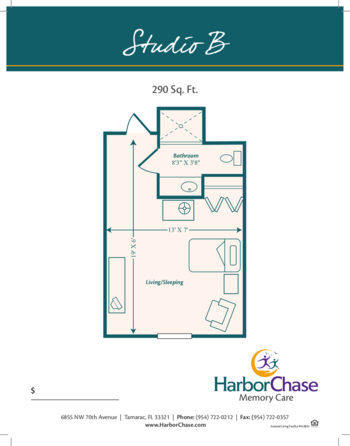 Floorplan of HarborChase of Tamarac, Assisted Living, Tamarac, FL 4