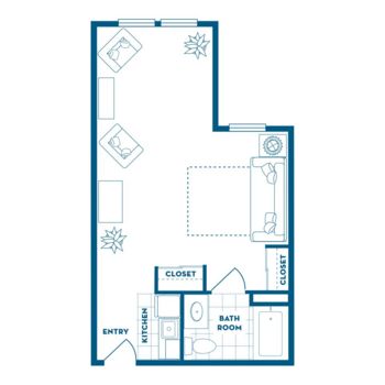 Floorplan of Markham House, Assisted Living, Portland, OR 2