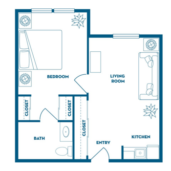 Floorplan of Markham House, Assisted Living, Portland, OR 4