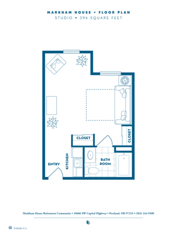 Floorplan of Markham House, Assisted Living, Portland, OR 5