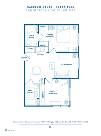 Floorplan of Markham House, Assisted Living, Portland, OR 7