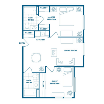 Floorplan of Markham House, Assisted Living, Portland, OR 8