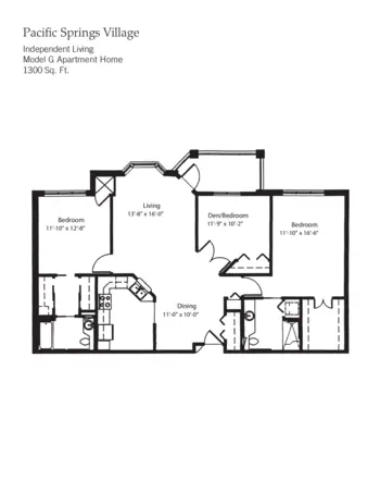Floorplan of Pacific Springs Village, Assisted Living, Omaha, NE 10