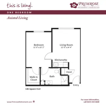 Floorplan of Primrose Retirement Community of Austin, Assisted Living, Austin, MN 1