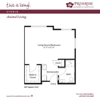 Floorplan of Primrose Retirement Community of Austin, Assisted Living, Austin, MN 2
