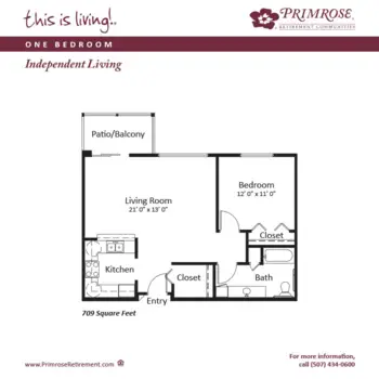 Floorplan of Primrose Retirement Community of Austin, Assisted Living, Austin, MN 3