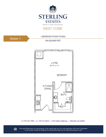 Floorplan of Sterling Estates of West Cobb, Assisted Living, Marietta, GA 1