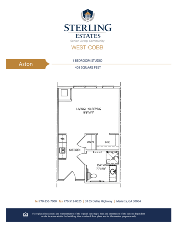 Floorplan of Sterling Estates of West Cobb, Assisted Living, Marietta, GA 2