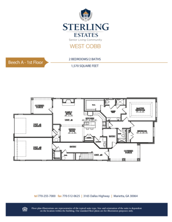 Floorplan of Sterling Estates of West Cobb, Assisted Living, Marietta, GA 15