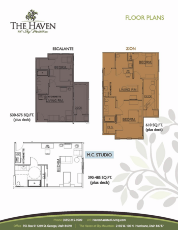 Floorplan of The Haven at Sky Mountain, Assisted Living, Hurricane, UT 2