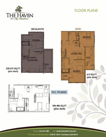 Floorplan of The Haven at Sky Mountain, Assisted Living, Hurricane, UT 4