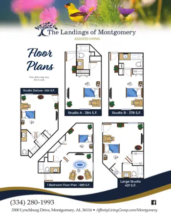 Floorplan of The Landings of Montgomery, Assisted Living, Montgomery, AL 1