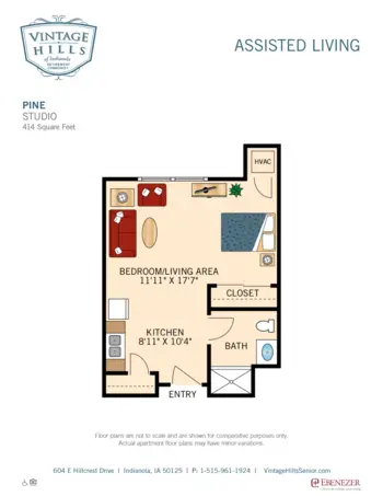 Floorplan of Vintage Hills of Indianola, Assisted Living, Memory Care, Indianola, IA 1