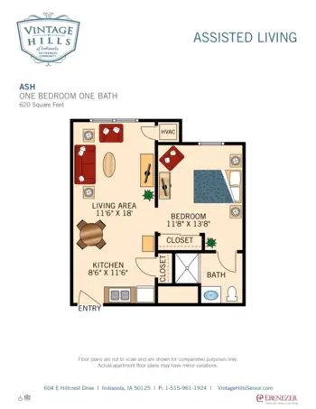 Floorplan of Vintage Hills of Indianola, Assisted Living, Memory Care, Indianola, IA 3