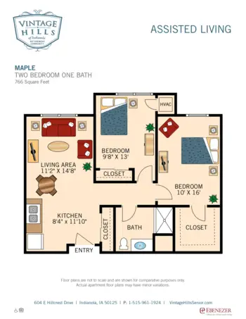 Floorplan of Vintage Hills of Indianola, Assisted Living, Memory Care, Indianola, IA 6