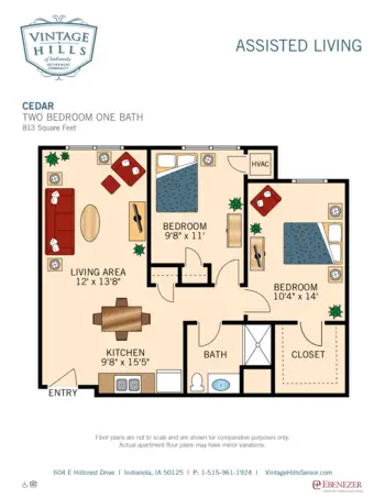 Floorplan of Vintage Hills of Indianola, Assisted Living, Memory Care, Indianola, IA 7