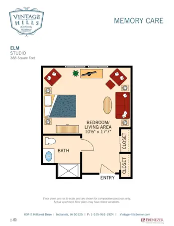Floorplan of Vintage Hills of Indianola, Assisted Living, Memory Care, Indianola, IA 9