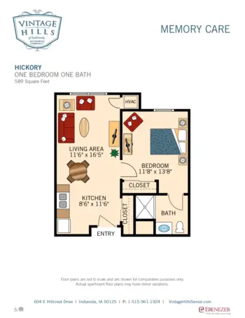 Floorplan of Vintage Hills of Indianola, Assisted Living, Memory Care, Indianola, IA 11