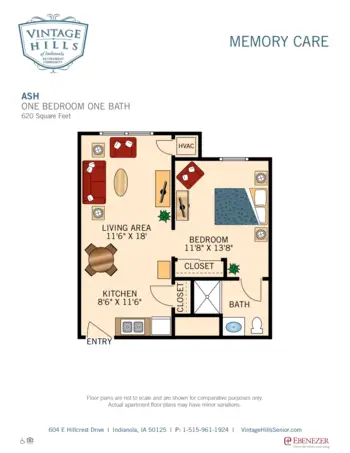 Floorplan of Vintage Hills of Indianola, Assisted Living, Memory Care, Indianola, IA 12