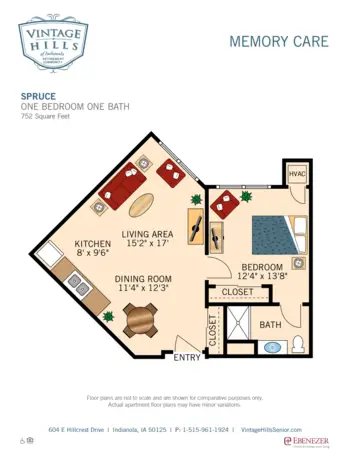 Floorplan of Vintage Hills of Indianola, Assisted Living, Memory Care, Indianola, IA 13