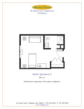Floorplan of Allerton House at Harbor Park, Assisted Living, Hingham, MA 3