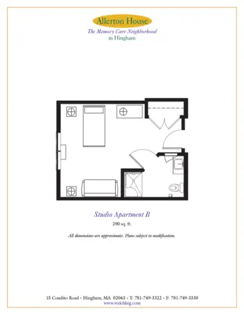 Floorplan of Allerton House at Harbor Park, Assisted Living, Hingham, MA 4