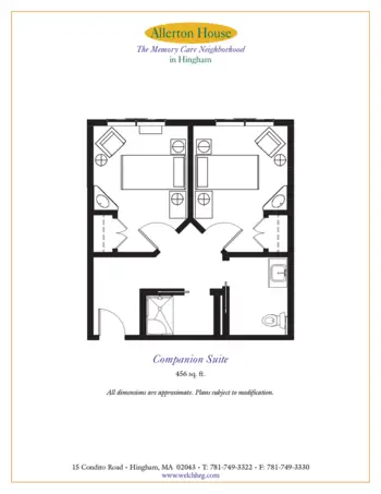 Floorplan of Allerton House at Harbor Park, Assisted Living, Hingham, MA 5